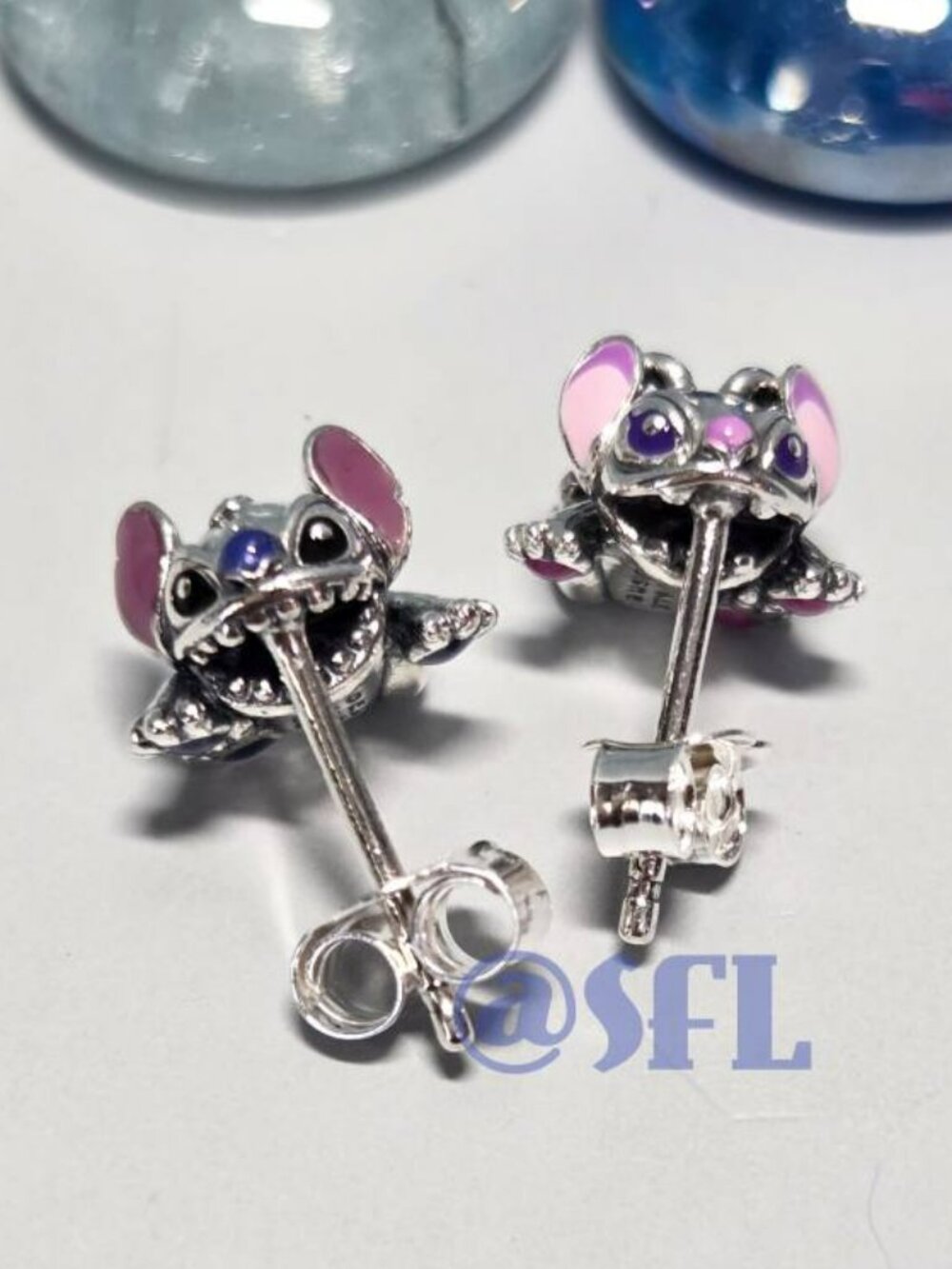 Authentic Pandora x Disney Stitch And Angel Stud Earrings Sterling Silver ALE